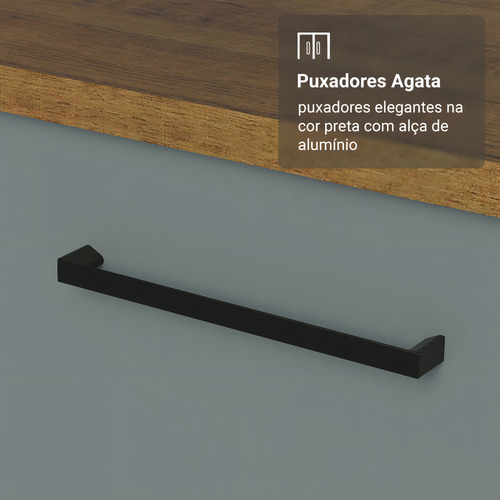 Armário De Cozinha Completa 340cm Agata Madesa 01 Cor Rustic/cinza
