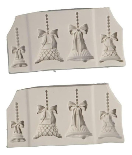 2 Pcs Bell De Navidad Molde De Silicona Molde De Fondant De