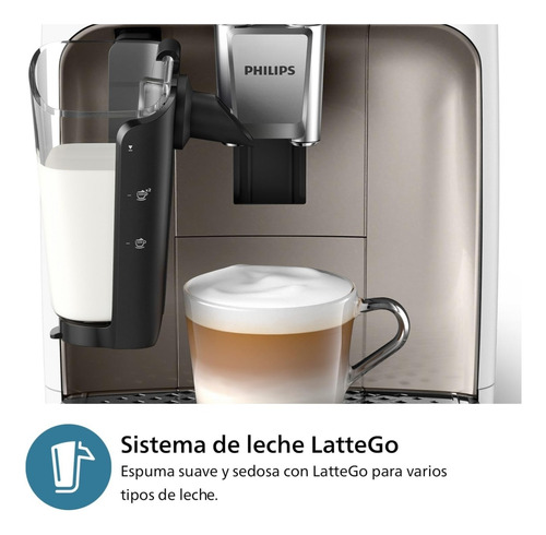 Philips Serie 2300 Cafetera Lattego Cromo Blanco Ep2333/40 Blanco