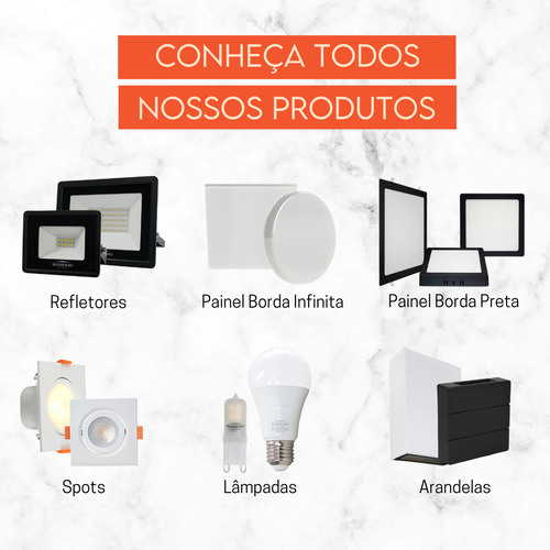Kit 6 Arandela Clean Led Aletada 6w Bi-volt 3.000k - Preto