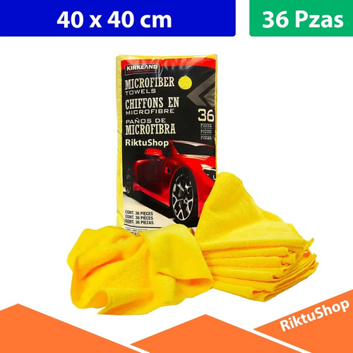 Imagen 3 de 11 de 36 Piezas De Toallas, Paños De Microfibra Absorbentes 40.6cm Color Amarillo