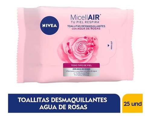 Toallitas Desmaquillantes Nivea Agua De Rosas X 25und