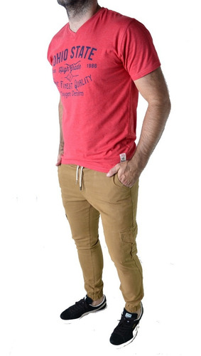 Imagen 5 de 7 de Pantalon Cargo Gabardina Verde Gris Hombre The Big Shop