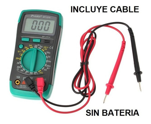 Imagen 2 de 6 de Tester Multimetro Digital Profesional Proskit Mt-1210 + Luz