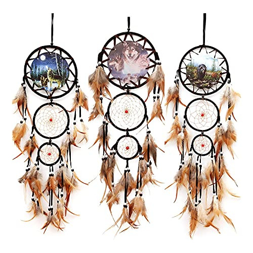 Dream Catcher Plumas 3pcs Estilo Indio Decoración Hogar