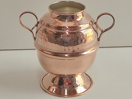 Imagen 4 de 5 de Mate De Cobre 99.99%Hecho A Mano X Artesanos Chilenos