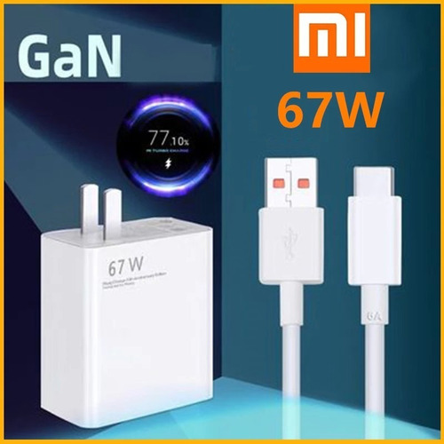 Cargador Xiaomi Turbo Carga 67w Tipo C Original Cable 5a