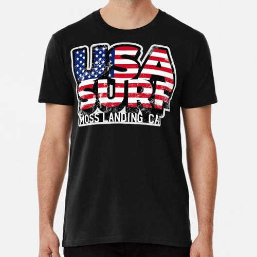 Remera Moss Landing Ca - Diseño De Surf Con Bandera De Ee. A