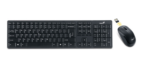 Kit de teclado y mouse inalámbrico Genius SlimStar 8000ME Español de color negro