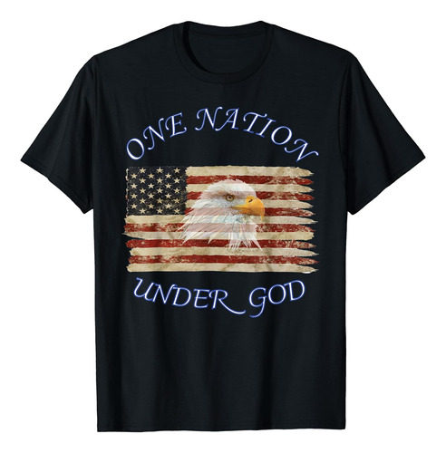Camiseta Cristiana Con Bandera De Una Nación Bajo Dios