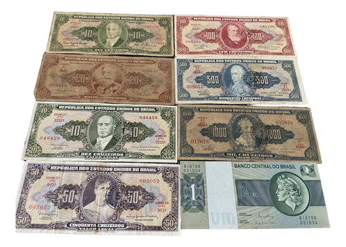 Lote Com 49 Cédulas Antigas Do Brasil Originais Sem Repetir (Usado)