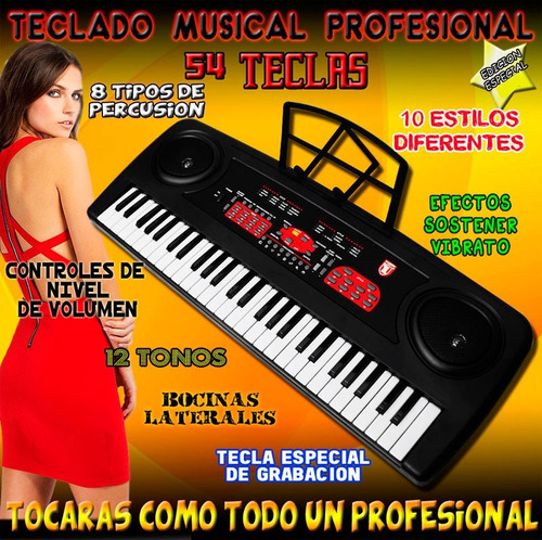 Teclado Profesional Musical Con Regalos Fabulosos By Kaiser