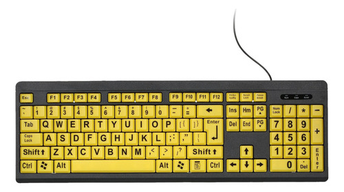 Teclado Con Cable Usb Y Letras Grandes Para Computadora