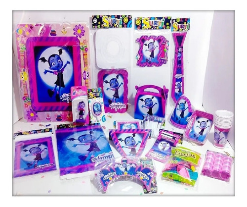 Kit Decoración Infantil Vampirina Fiesta 24 Invitados Niños