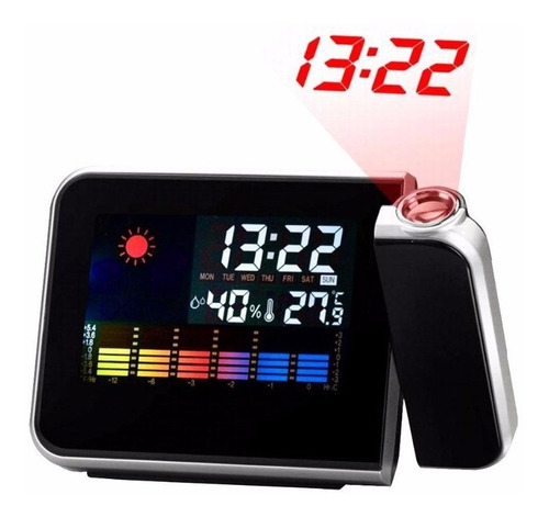 Relógio Despertador Digital Com Projetor E Temperatura 8190