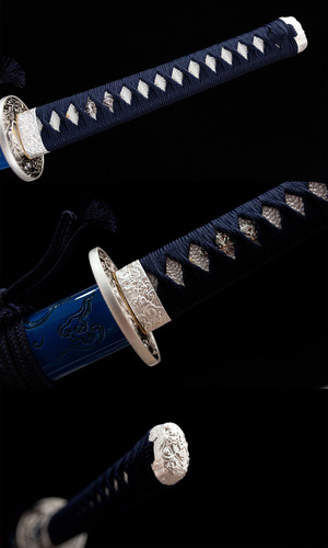 Katana Ciruela de Sangre Acero Damasco 100% Funcional Filo Real Hecho a Mano Samurai Full Tang Japón Ludede con Madera Base