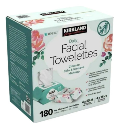 Toallitas Faciales Paquete De 180 Piezas, Kirkland Signature