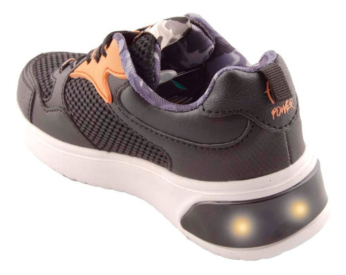 Imagen 2 de 4 de Zapatillas Footy Urban Negro Naranja Niño