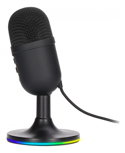 Microfone Marvo Rgb Usb Black Mic06 Bk Gamer Cor Preto