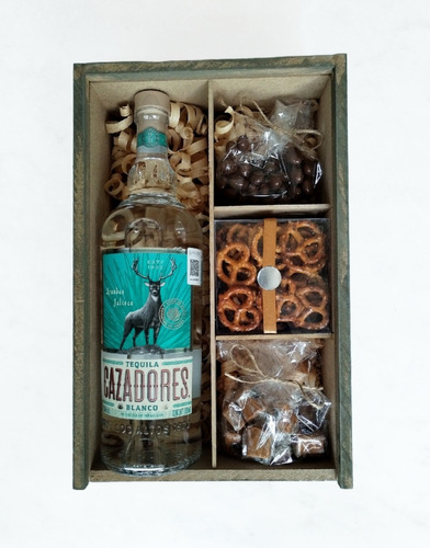 Caja Regalo Tequila Y Chocolates Canasta Navideña Arcón