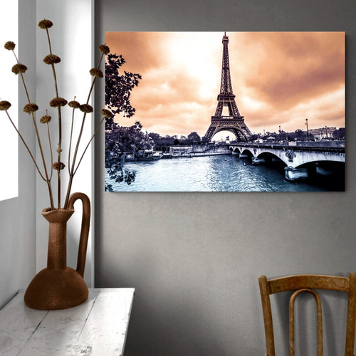 Cuadro Decorativo Para Sala O Comedor Impreso Con Bastidor Color Paris