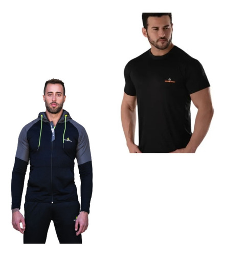 Campera Hombre Deportiva Caevol Urban +remera Deportiva Ng