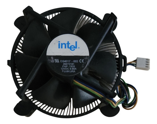Cooler Intel 775 Original 4 Pines (d34017-002) Trabas Rotas Negro (Usado)