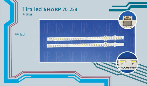 Kit Tiras De Leds Compatibles Con: Sharp 4t-c70al1x (2pzs)