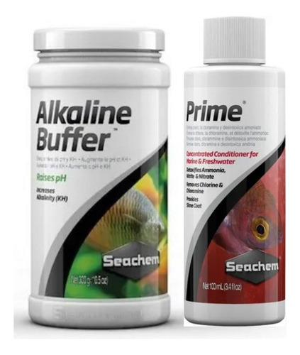 Kit Alkaline Buffer 300g + Prime 100 Ml Seachem