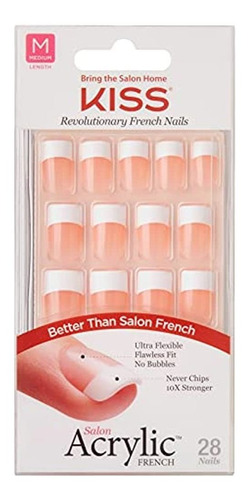 Kiss Salon Acrylic French Nails Kit Sugar Rush Medium Ksa02