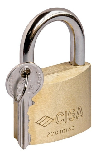 Imagen 3 de 10 de Candado De Arco 40mm De Laton Con 2 Llaves Cisa