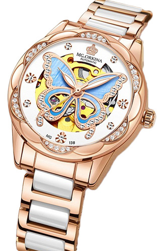 Reloj Mecánico Para Mujer Reloj Luminoso De Mariposa De Cerá