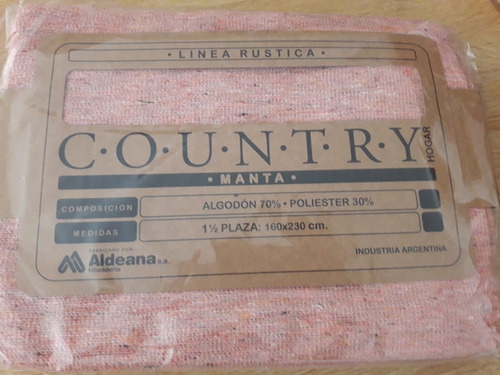 Imagen 2 de 3 de Manta Rustica Country / Cubresillon 1 1/2 Plaza