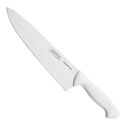 Cuchillo Carnicero Premium Tramontina 10'' Acero Inoxidable Color Blanco