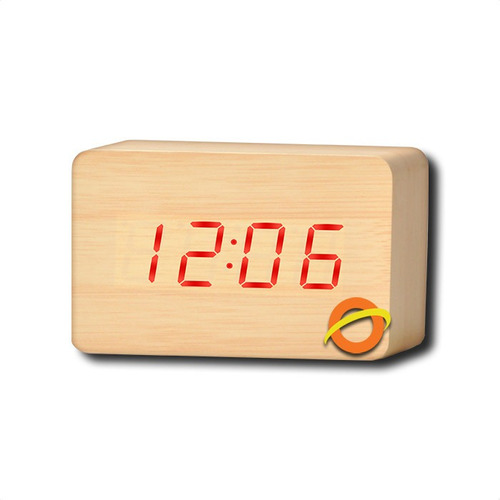 Reloj Despertador Madera Led Temperatura Fecha Alarmas Usb