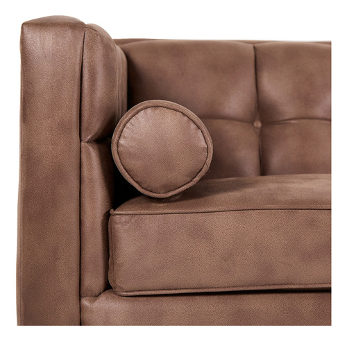Love Seat Vintage Salas Modernas Minimalistas Sillones Color Marrón Diseño De La Tela Piel Sintética