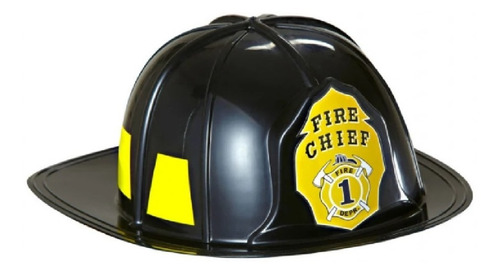 Casco De Bombero Negro, Tamaño Juvenil 