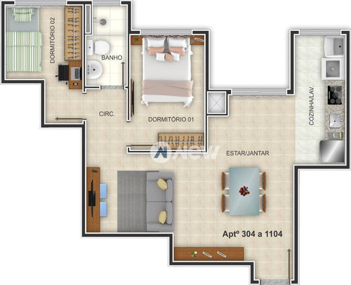 Apartamento À Venda, 54 M² Por R$ 234.970,00 - Centro/ Guarani - Novo Hamburgo/rs - Ap2819