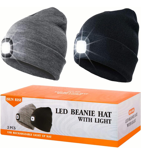 Gorro De Punto Unisex Luz Led, Gorro De Punto Recargabl...