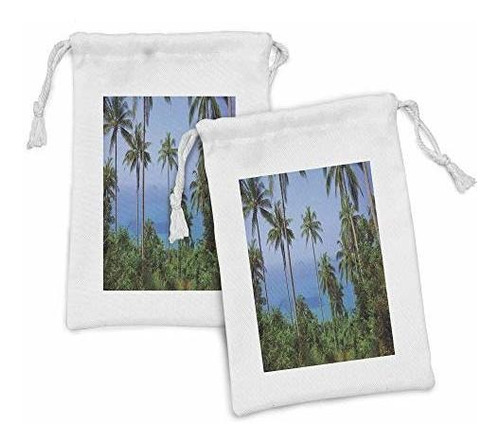 Estuche De Tocador - Ambesonne Palm Tree Fabric Pouch Set Of