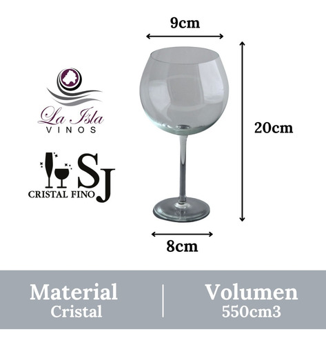 Imagen 3 de 10 de Copa Gin Tonic De Cristal Tipo Bolon 550ml. Tragos Copon