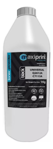 Toner Recarga Polvo Maxiprint Universal Hp 1 Kg 12a 15a