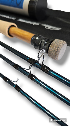 Caña De Carbono #6 Pesca Con Mosca 9,5 Pies 4 Tramos Azul