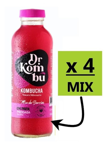 Kombucha Berries 475ml - Tapa Rosca - Dr. Kombu