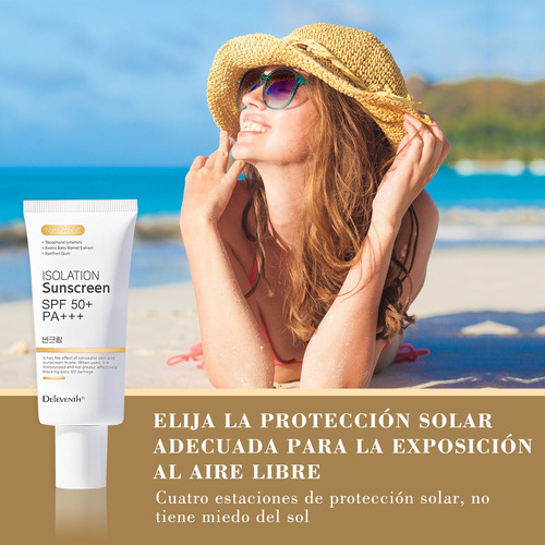 Crema Protector Solar El Cuerpo Spf50 Uv Defender Blanquecer