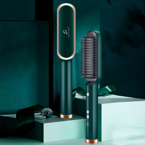 Peine Con Secadora De Pelo Integrada Para Cabello Aliciadora Verde Oscuro