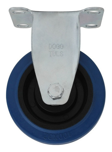 Rodaja Goma Elástica Azul Fija Con Placa 5¨ 4 Pzs