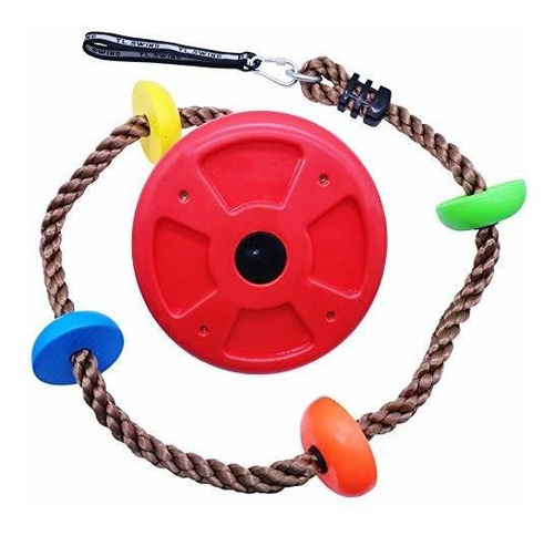 Cuerda De Escalada Para Arboles Con Discos Multicolor Niños