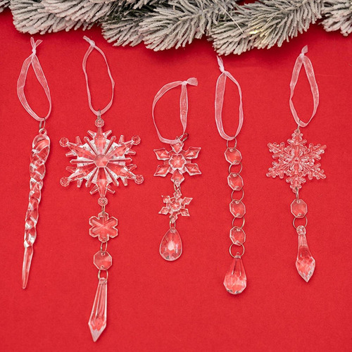 18 X Adornos De Copos De Nieve Para Navidad, Adornos