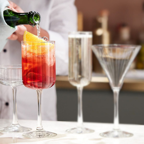 Linear Panello Juego 2 Copas Vino Vidrio 399 Ml Texturizada